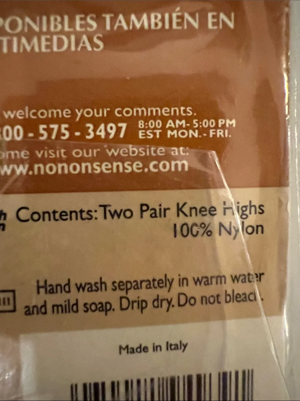 No Nonsense Off-Black Ultra Sheer Knee High Tights - 2 Pairs - NWT